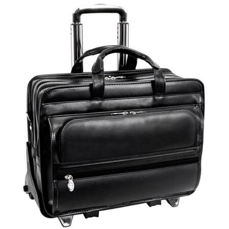 MCKLEINUSA 4T9996 15.6 in. Franklin Leather Patented Detachable Wheeled Laptop Briefcase 86445